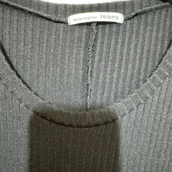 Reformation Black Ribbed Maxi Dress - Picture 4 of 6